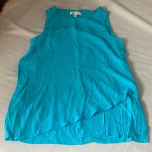 Vibrant Blue Tank Top with Rounded Neckline